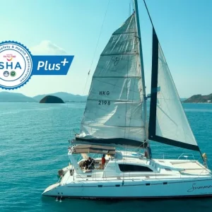 🛥️ Racha + Îles Coralliennes + Coucher de Soleil au Cap Promthep (catamaran yacht)