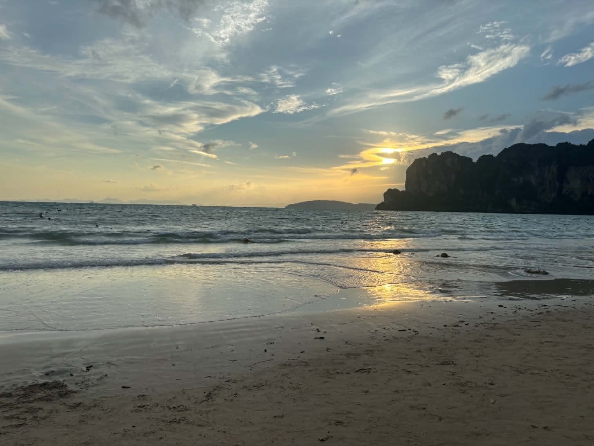 coucher de soleil a Railay baech